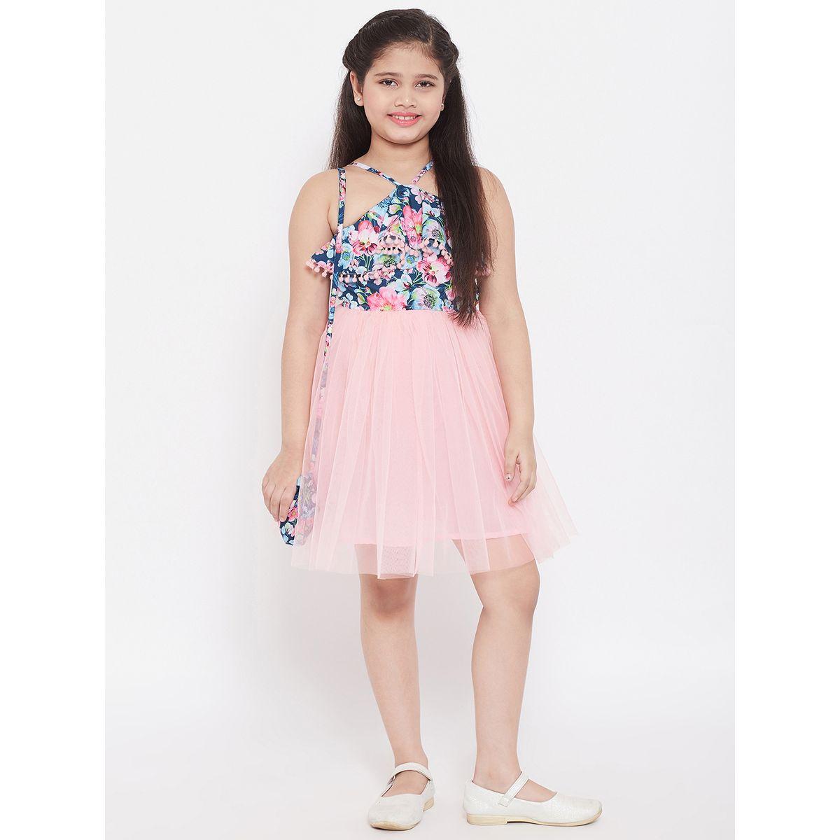 Stylo Bug Flower Print Mesh Insert Dress-girls-clothing-dressesandjumpsuits-image-1