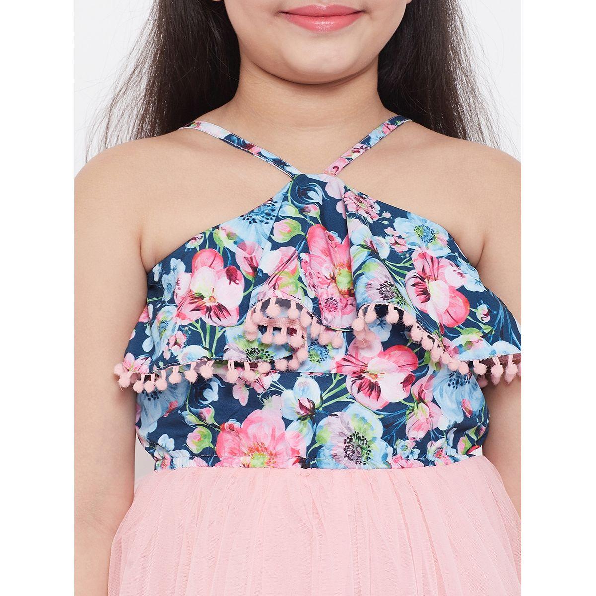 Stylo Bug Flower Print Mesh Insert Dress-girls-clothing-dressesandjumpsuits-image-5