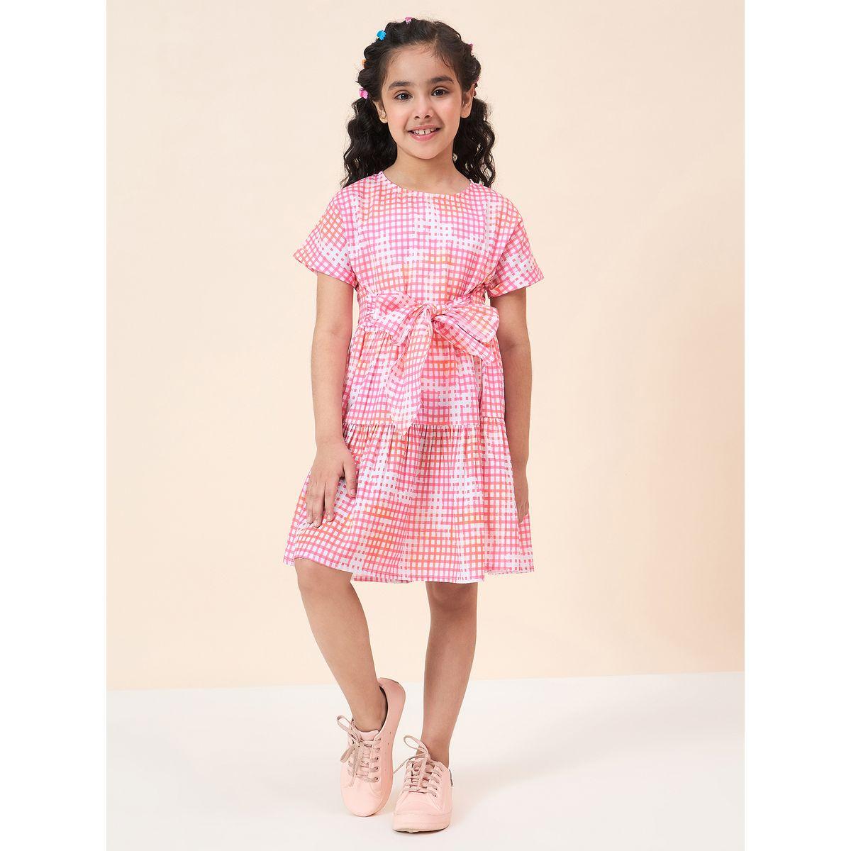 Stylo Bug All Over Print Tie Front Dress-girls-clothing-dressesandjumpsuits-image-1