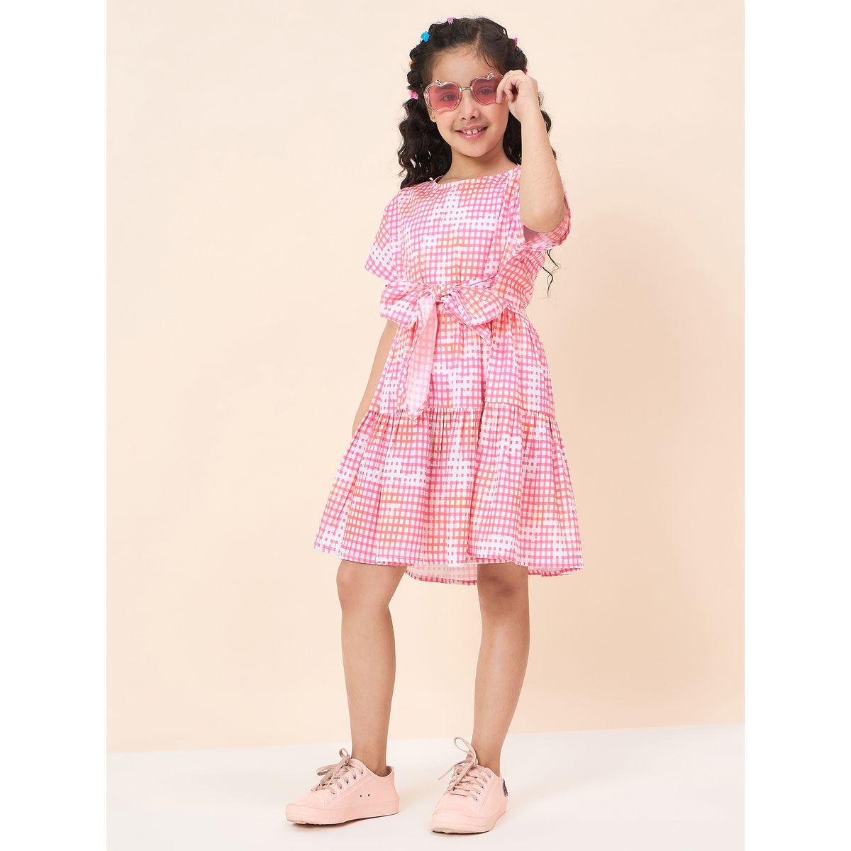 Stylo Bug All Over Print Tie Front Dress-girls-clothing-dressesandjumpsuits-image-2