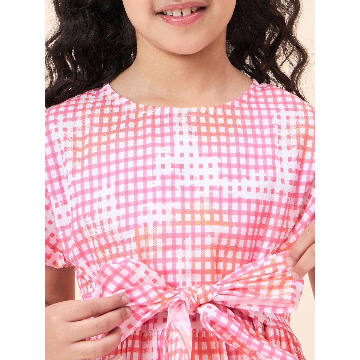 Stylo Bug All Over Print Tie Front Dress-girls-clothing-dressesandjumpsuits-image-6