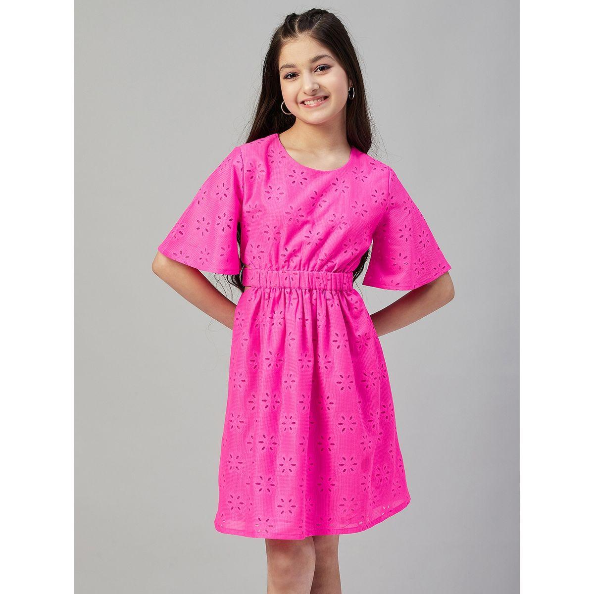 Stylo Bug Flower Lace Insert Elastic Waist Dress-girls-clothing-dressesandjumpsuits-image-1