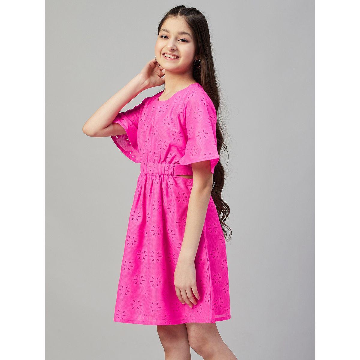 Stylo Bug Flower Lace Insert Elastic Waist Dress-girls-clothing-dressesandjumpsuits-image-2