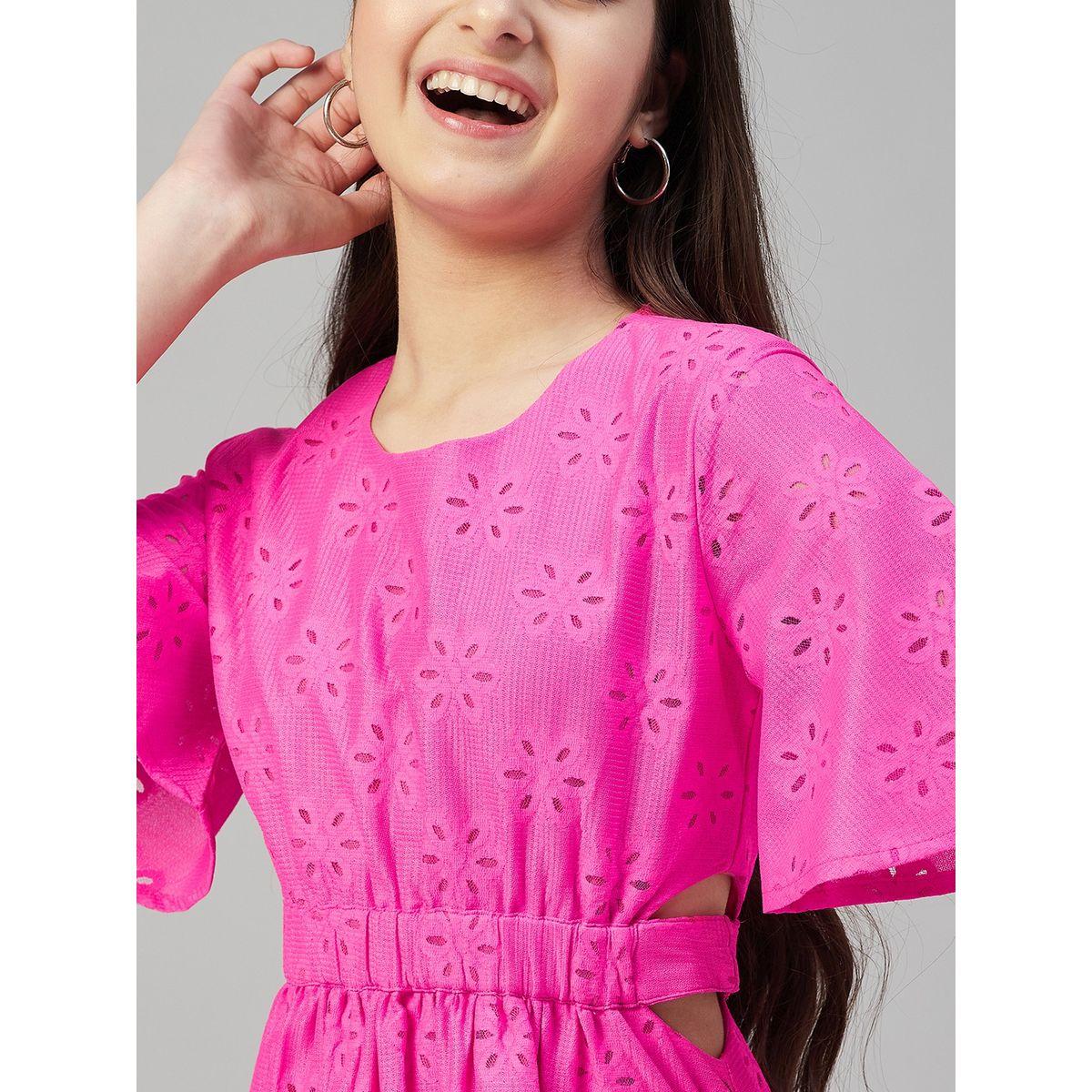 Stylo Bug Flower Lace Insert Elastic Waist Dress-girls-clothing-dressesandjumpsuits-image-5