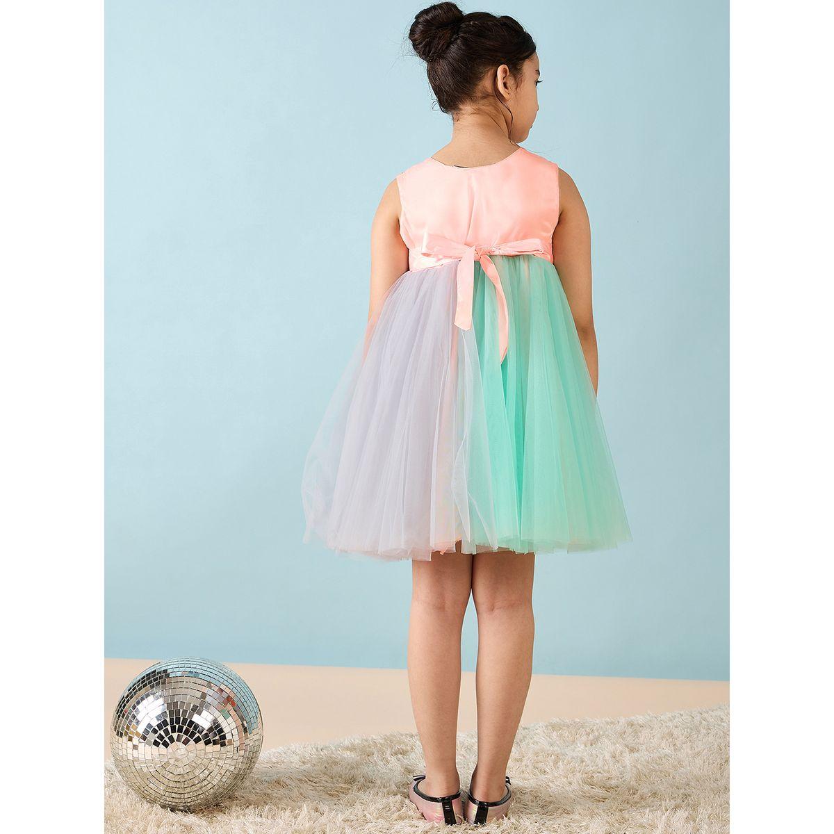 Stylo Bug Bow Accent Mesh Insert Dress-girls-clothing-dressesandjumpsuits-image-5