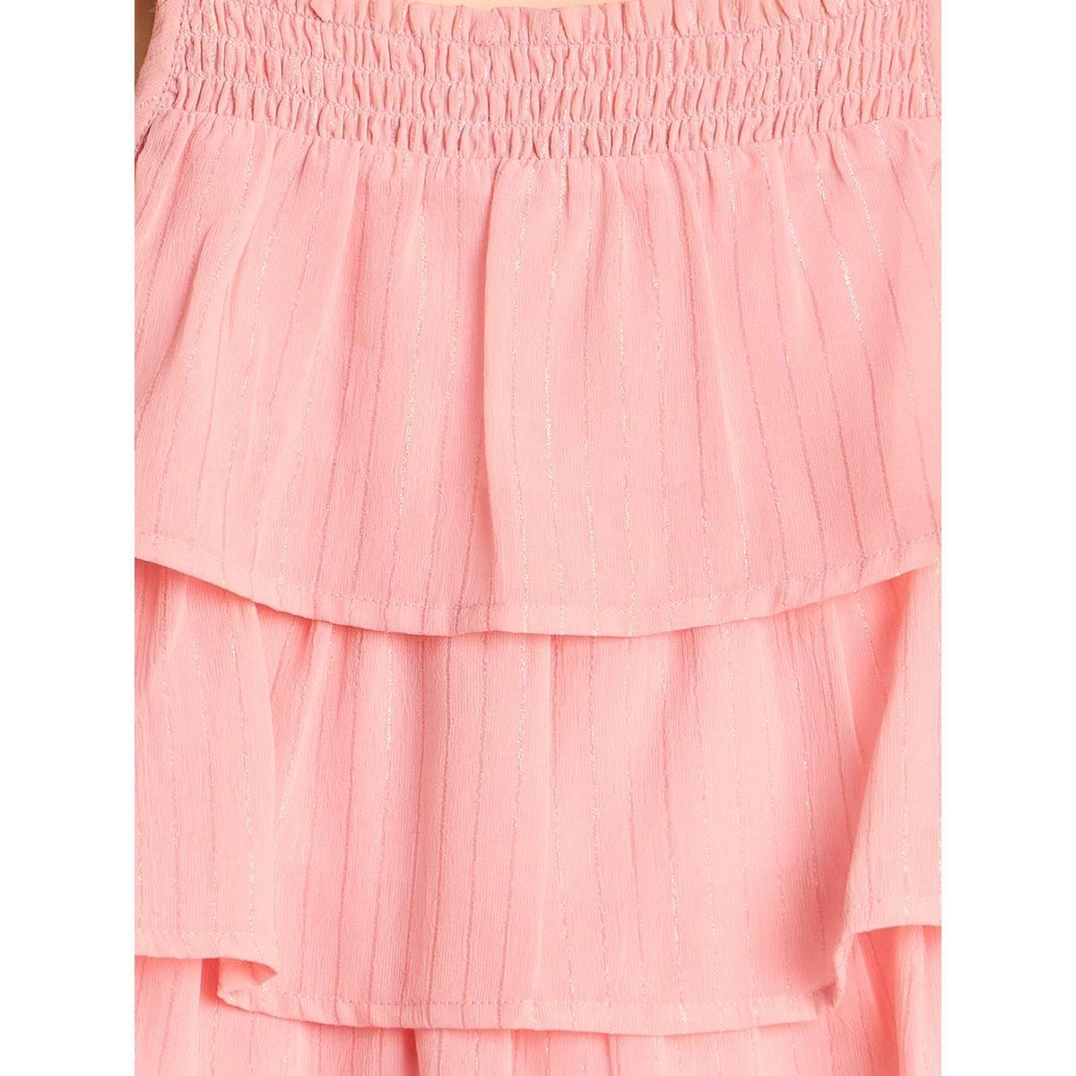 فستان سادة بحمالات مع تفاصيل طبقات-girls-clothing-dressesandjumpsuits-image-1