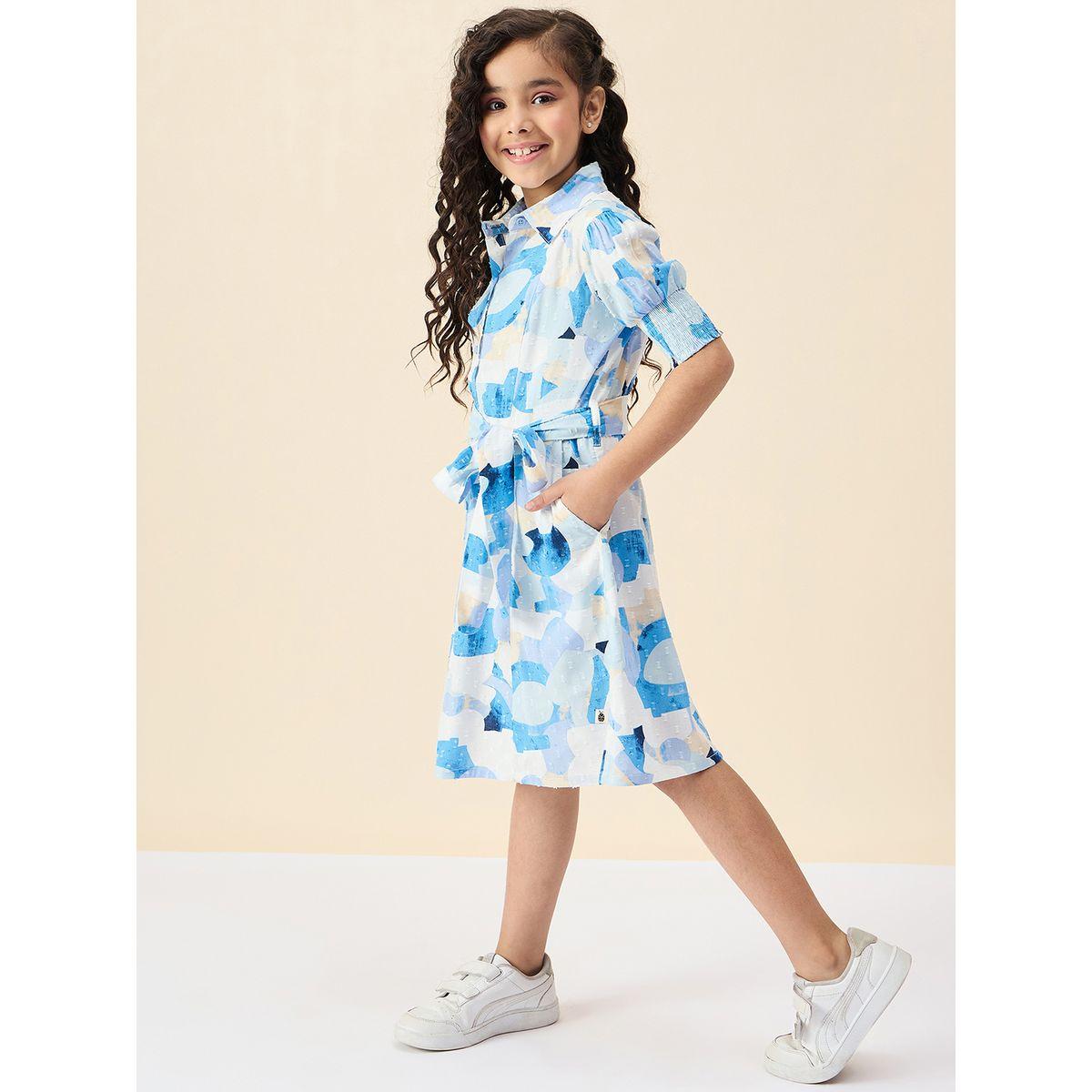 Stylo Bug All Over Print Shirt Dress with Tie Belt-girls-clothing-dressesandjumpsuits-image-3