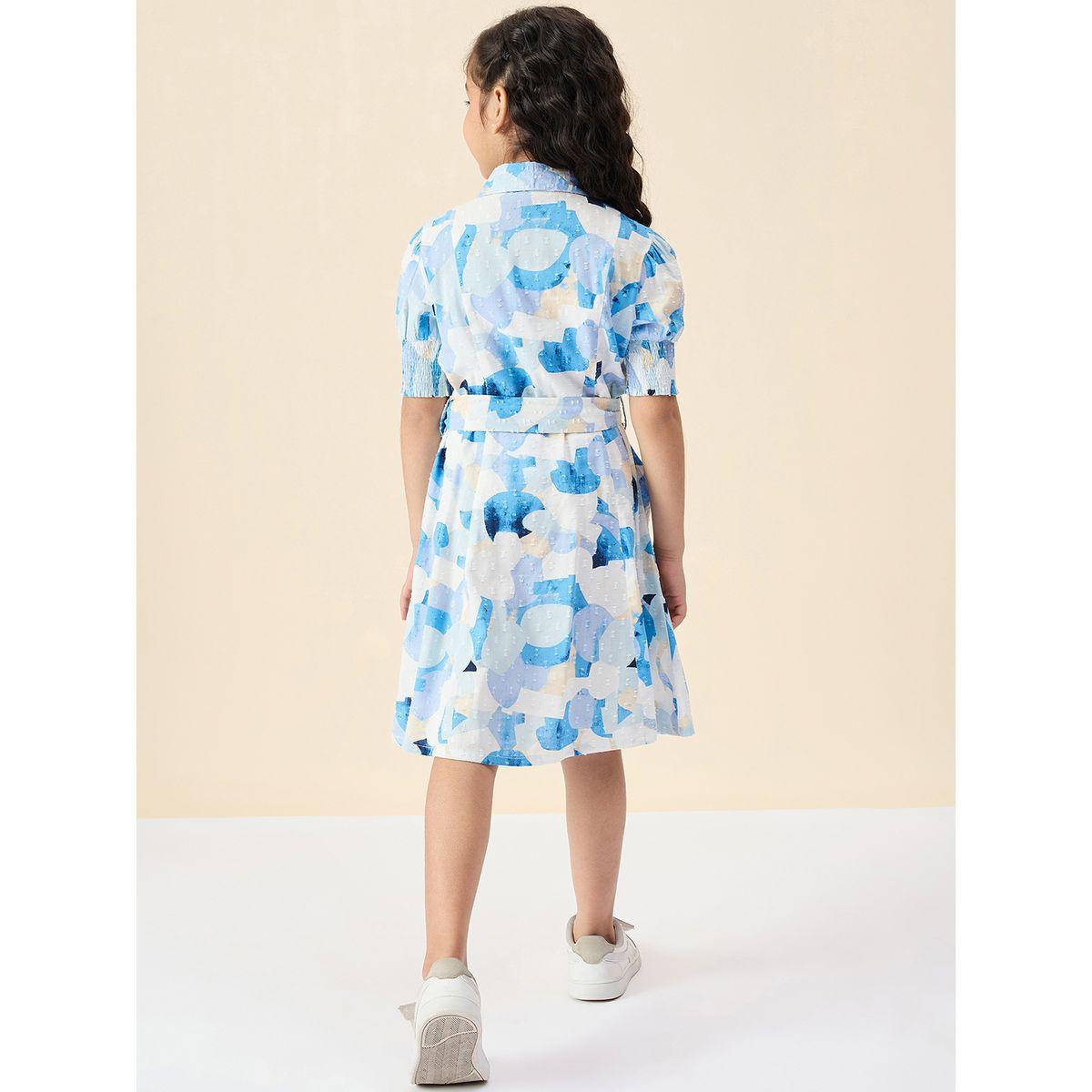 Stylo Bug All Over Print Shirt Dress with Tie Belt-girls-clothing-dressesandjumpsuits-image-4