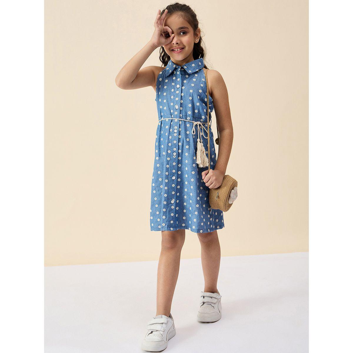 Stylo Bug Flower Embroidery Shirt Dress-girls-clothing-dressesandjumpsuits-image-2