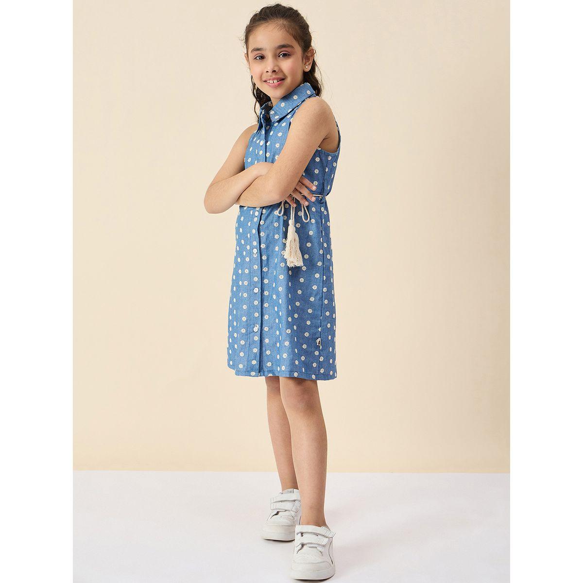 Stylo Bug Flower Embroidery Shirt Dress-girls-clothing-dressesandjumpsuits-image-3