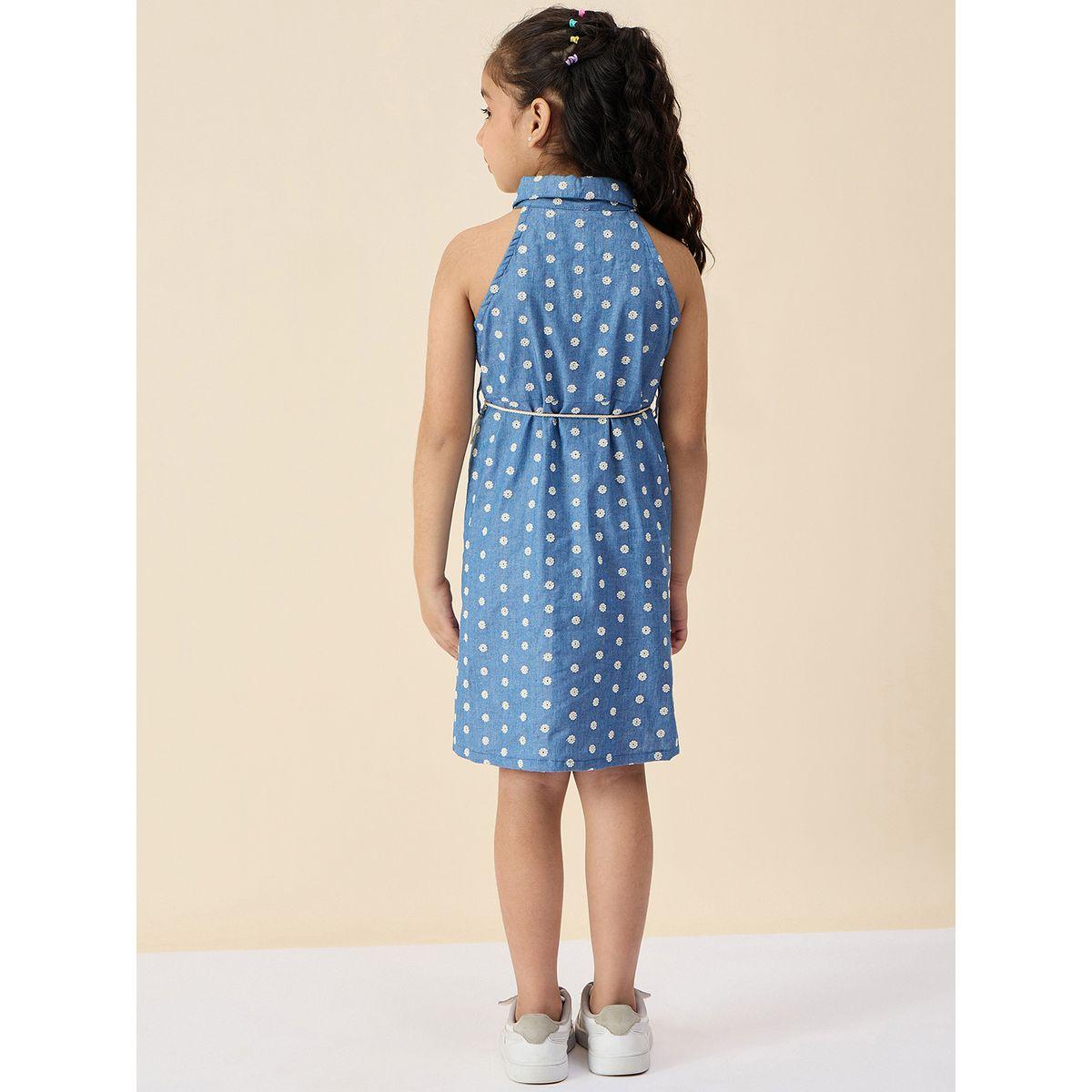 Stylo Bug Flower Embroidery Shirt Dress-girls-clothing-dressesandjumpsuits-image-4