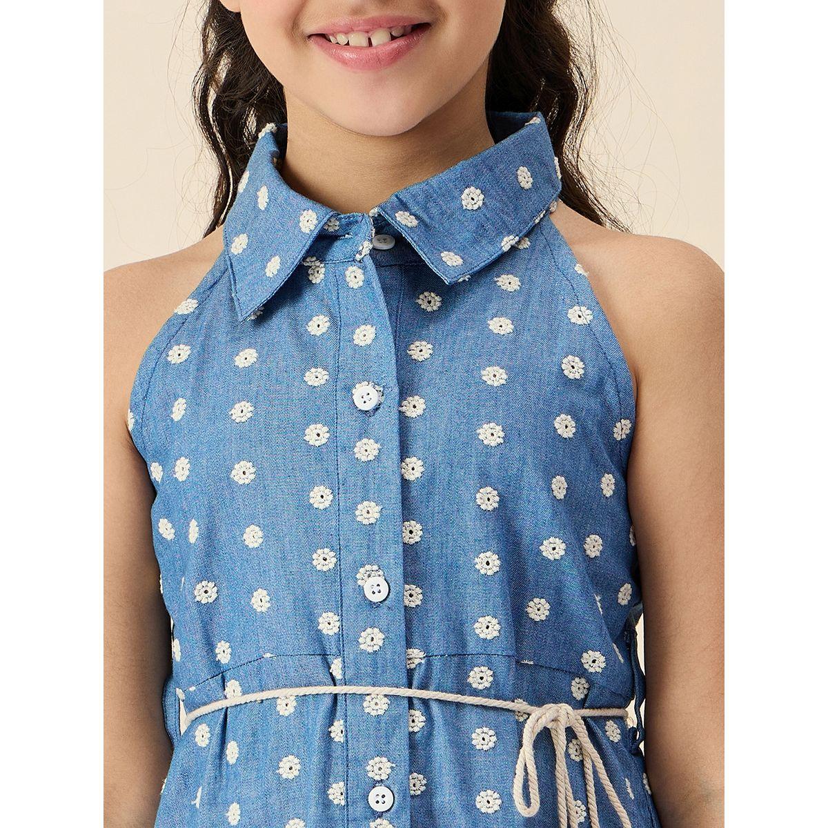 Stylo Bug Flower Embroidery Shirt Dress-girls-clothing-dressesandjumpsuits-image-5