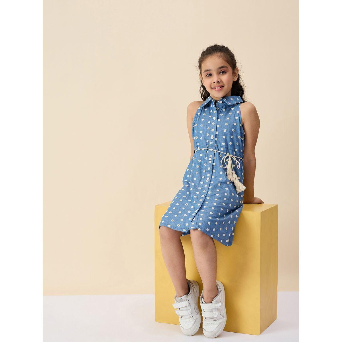 Stylo Bug Flower Embroidery Shirt Dress-girls-clothing-dressesandjumpsuits-image-6