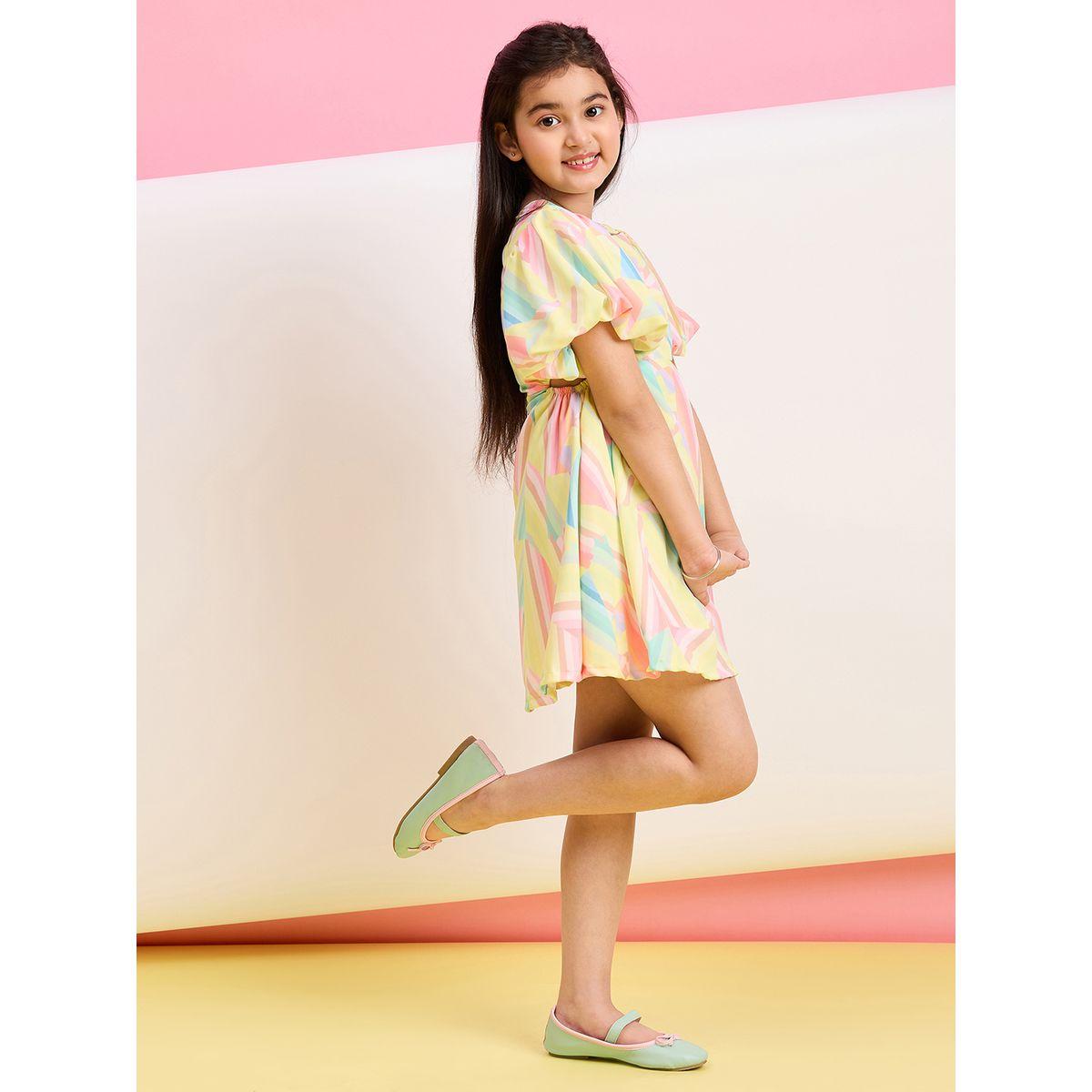 Stylo Bug All Over Print Dress with Cut-Out Waist Detail-girls-clothing-dressesandjumpsuits-image-3