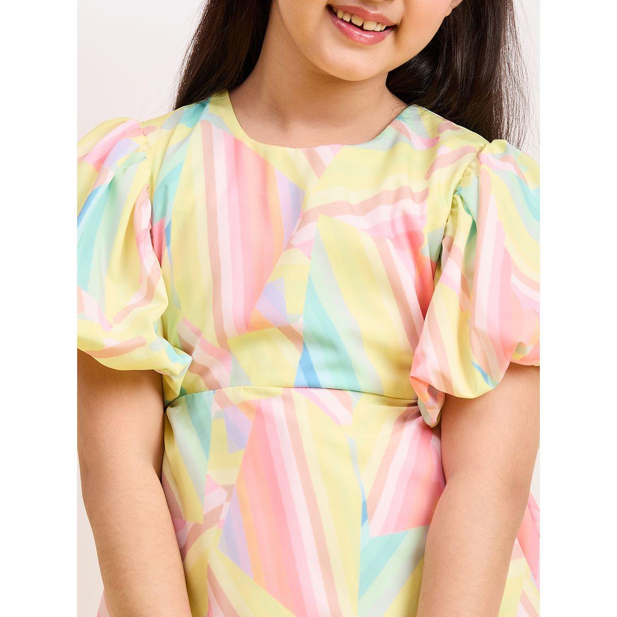 Stylo Bug All Over Print Dress with Cut-Out Waist Detail-girls-clothing-dressesandjumpsuits-image-5