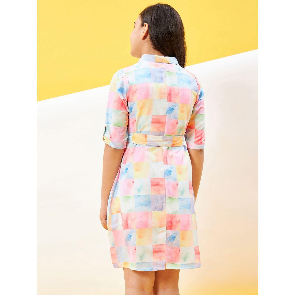 Stylo Bug Checked Print Shirt Dress with Tie Belt-girls-clothing-dressesandjumpsuits-image-5