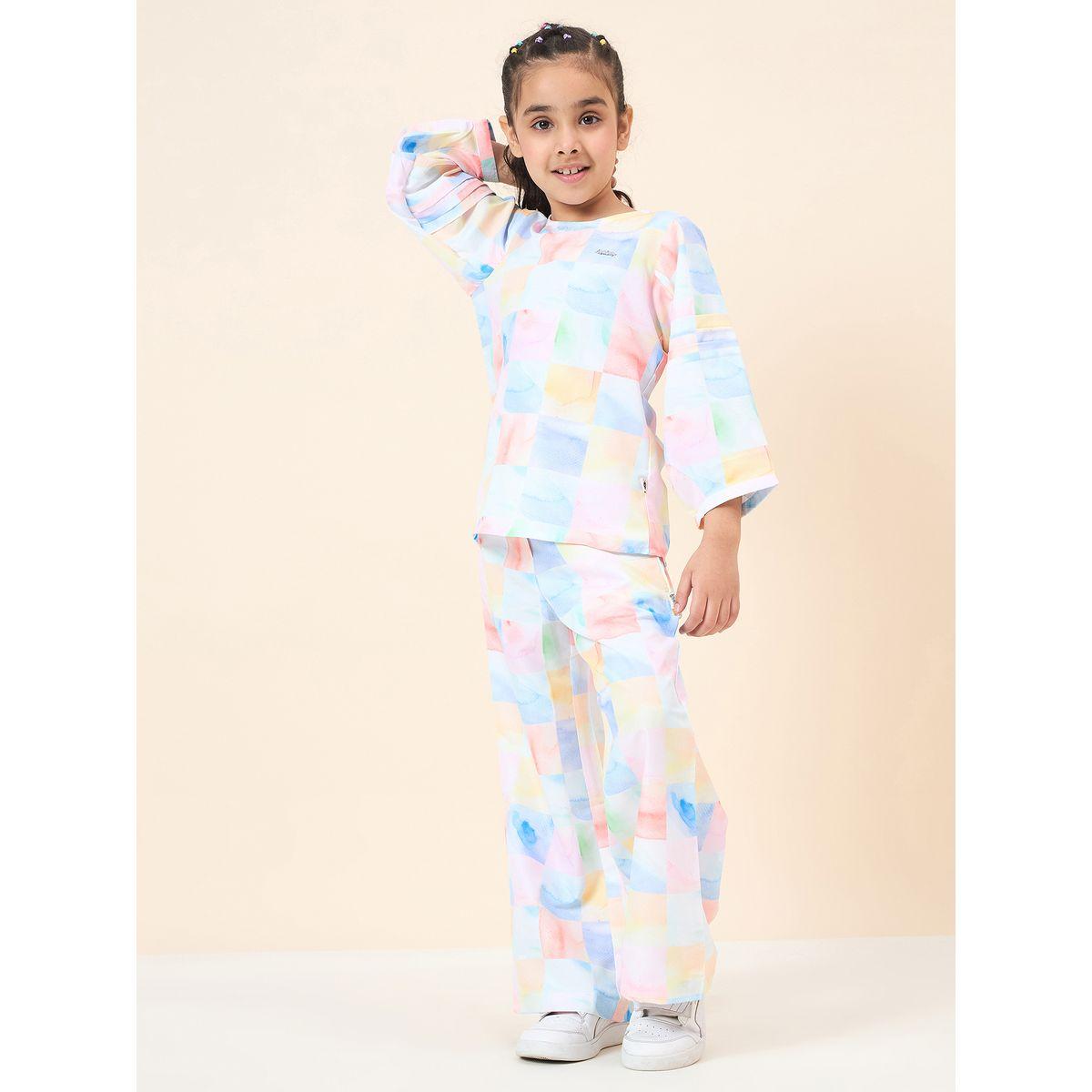 Stylo Bug All Over Check Print Top and Pants Set-girls-clothing-setsandcoords-image-1