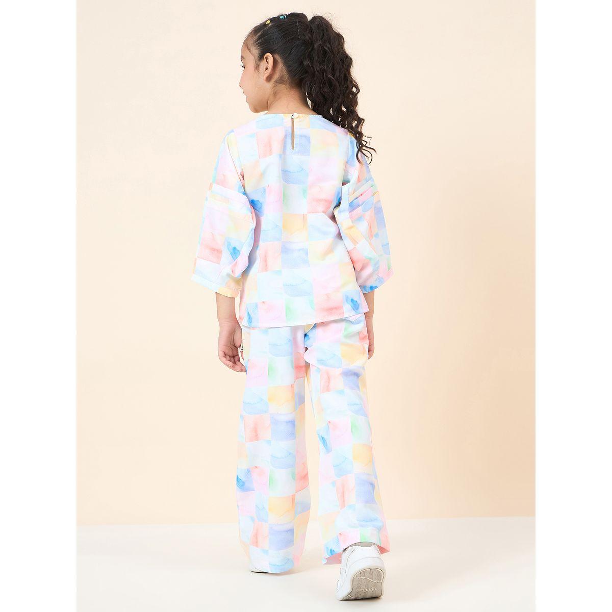 Stylo Bug All Over Check Print Top and Pants Set-girls-clothing-setsandcoords-image-3