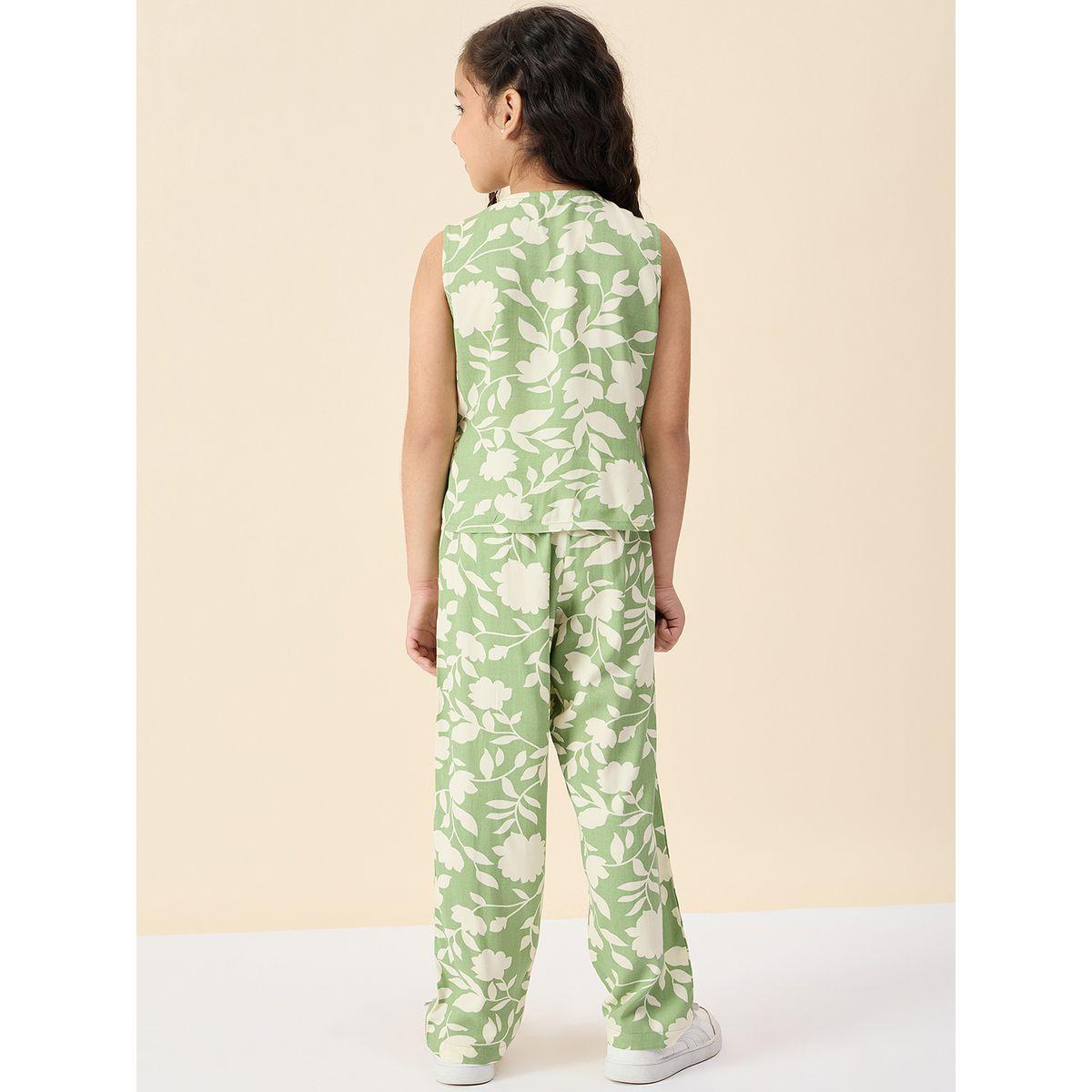 Stylo Bug Flower Print V Neck Top and Pants Set-girls-clothing-setsandcoords-image-4
