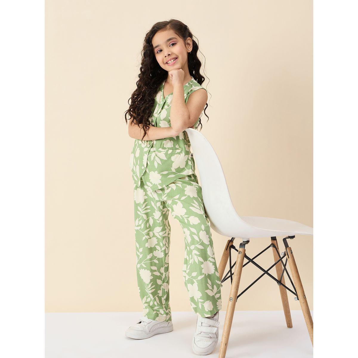 طقم منسق من بنطال وبلوزة بطبعة زهور-girls-clothing-setsandcoords-image-7