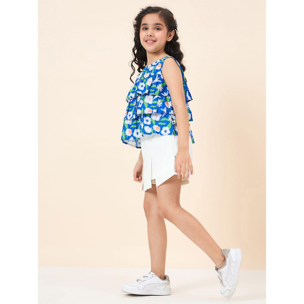 Stylo Bug Flower Print Layered Top and Skorts Set-girls-clothing-setsandcoords-image-3