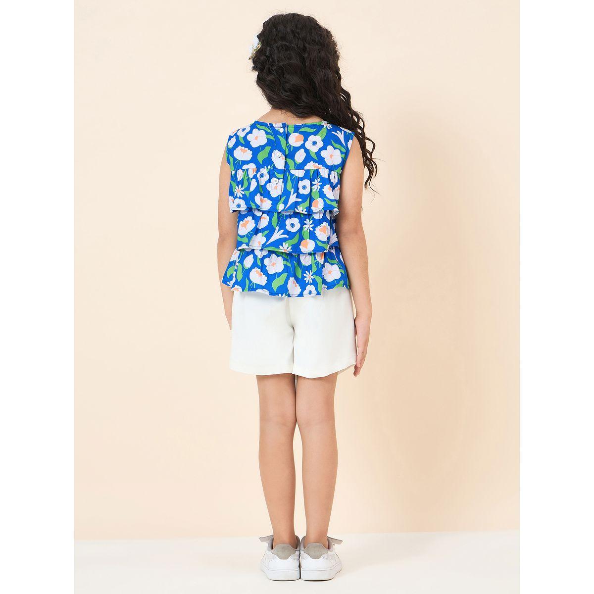 Stylo Bug Flower Print Layered Top and Skorts Set-girls-clothing-setsandcoords-image-4