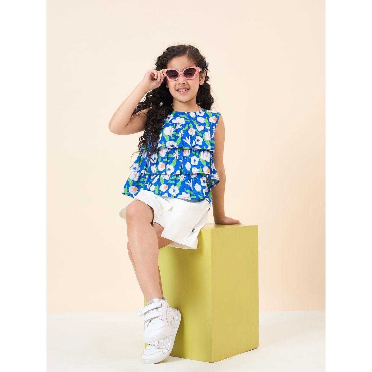 Stylo Bug Flower Print Layered Top and Skorts Set-girls-clothing-setsandcoords-image-6