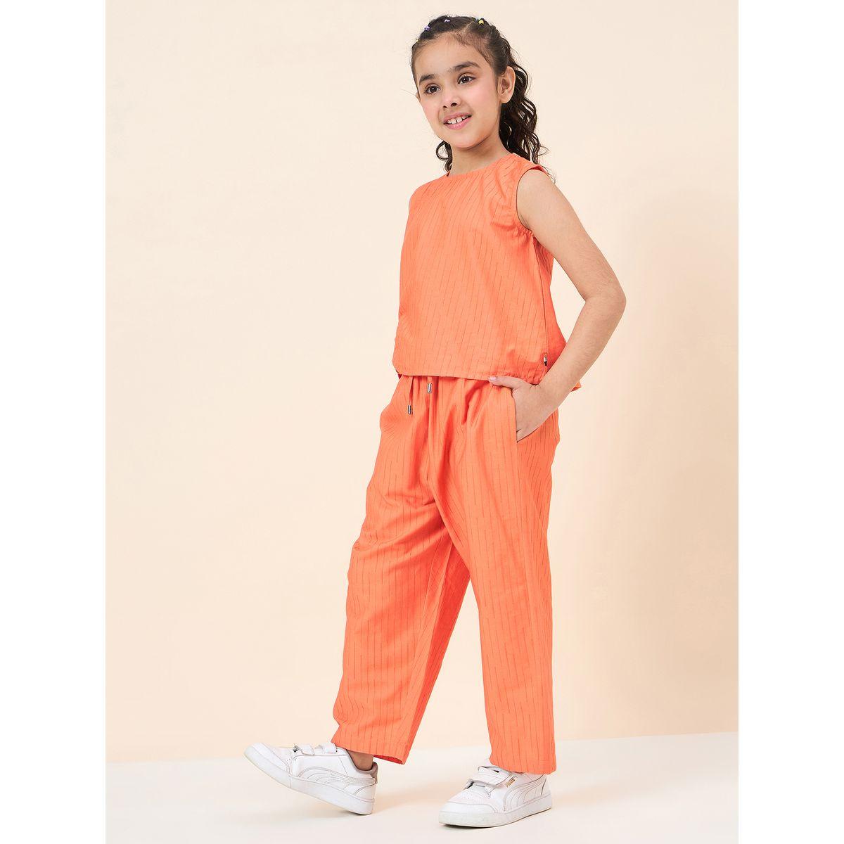 Stylo Bug Solid Sleeveless Casual Top and Pants Set-girls-clothing-setsandcoords-image-3