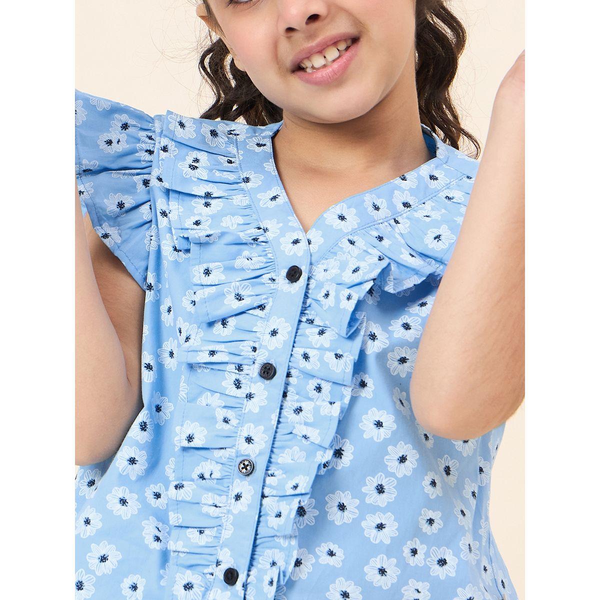طقم منسق من بنطال وبلوزة بتفاصيل كشكش-girls-clothing-setsandcoords-image-1