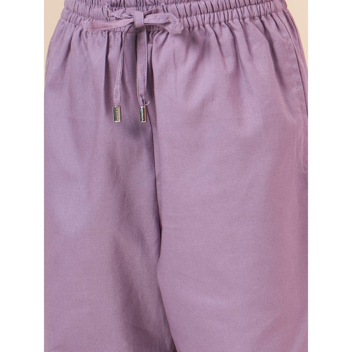 Stylo Bug Purple Solid Gathered Shirt and Pants Set-girls-clothing-setsandcoords-image-6
