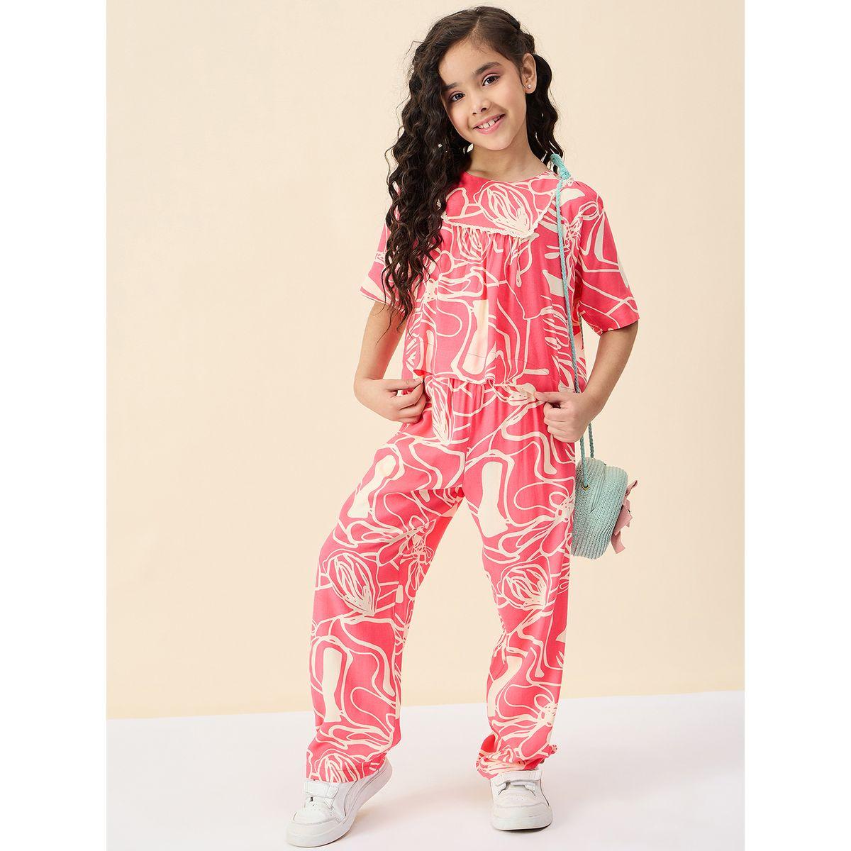 Stylo Bug All Over Print Round Neck Top and Pants Set-girls-clothing-setsandcoords-image-2