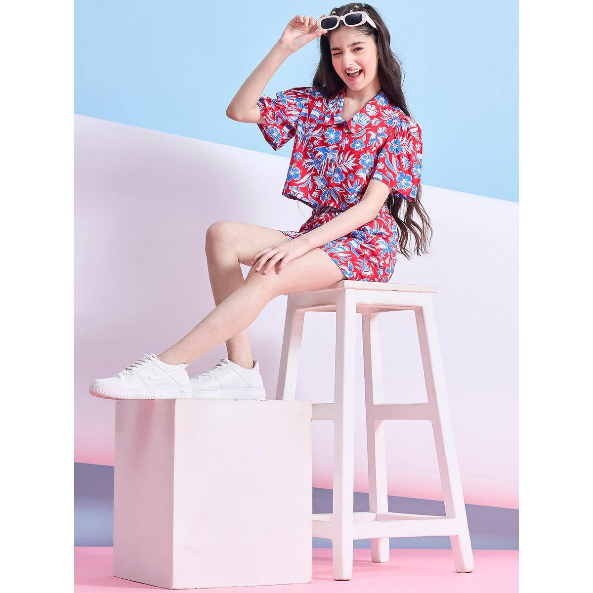 Stylo Bug Flower Print Shirt and Shorts Set-girls-clothing-setsandcoords-image-2