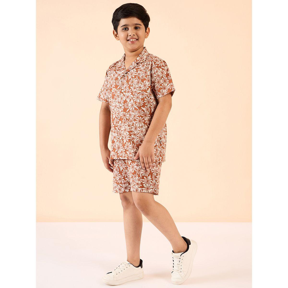 Stylo Bug All Over Flower Print Shirt and Shorts Set-boys-clothing-setsandcoords-image-3