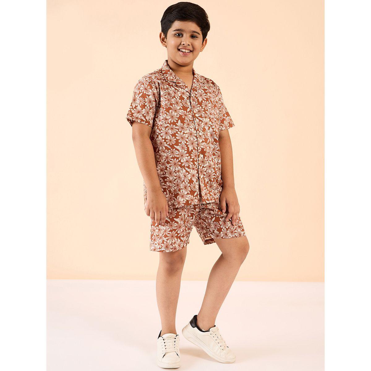Stylo Bug All Over Flower Print Shirt and Shorts Set-boys-clothing-setsandcoords-image-4