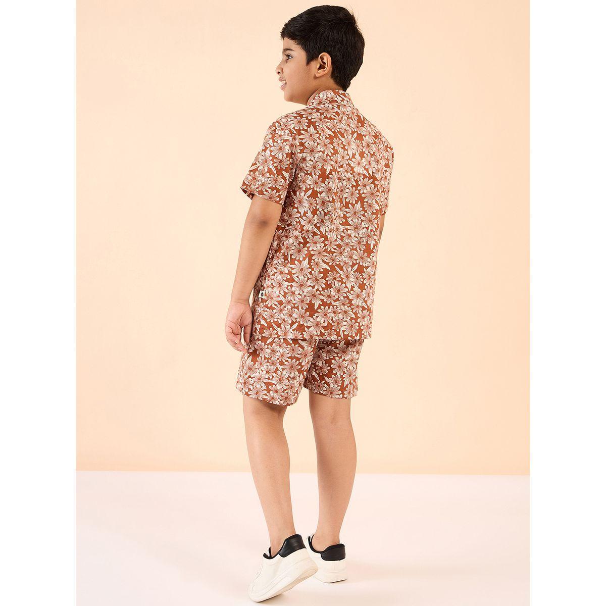 Stylo Bug All Over Flower Print Shirt and Shorts Set-boys-clothing-setsandcoords-image-5