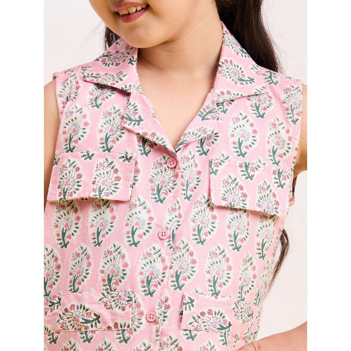 Stylo Bug Flower Print Collar Neck Top and Pants Set-girls-clothing-setsandcoords-image-5