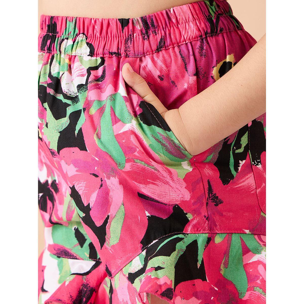 Stylo Bug Floral Print Puff Sleeves Shirt and Shorts Set-girls-clothing-setsandcoords-image-7