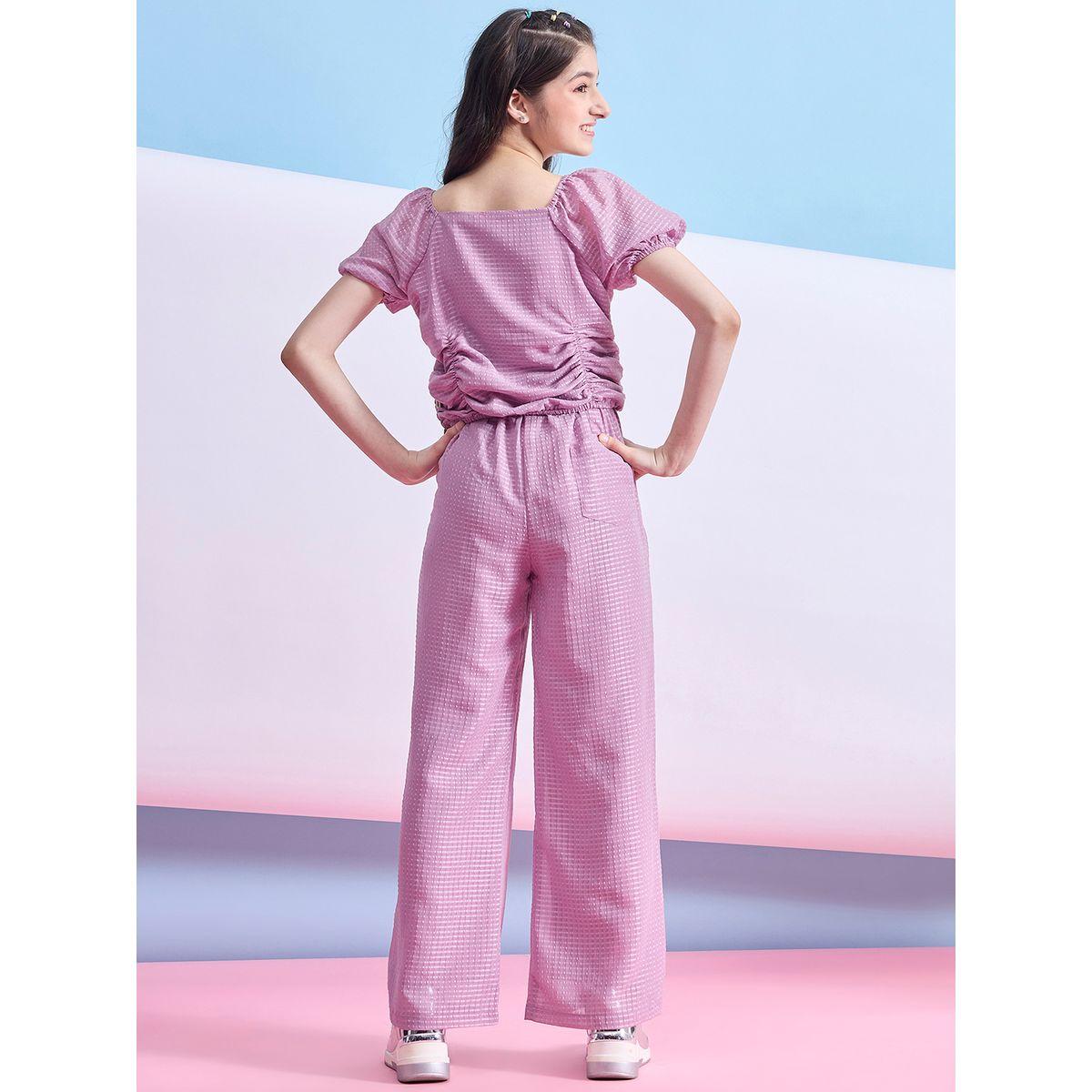 Stylo Bug Ruched Detail Square Neck Top and Pants Set-girls-clothing-setsandcoords-image-4
