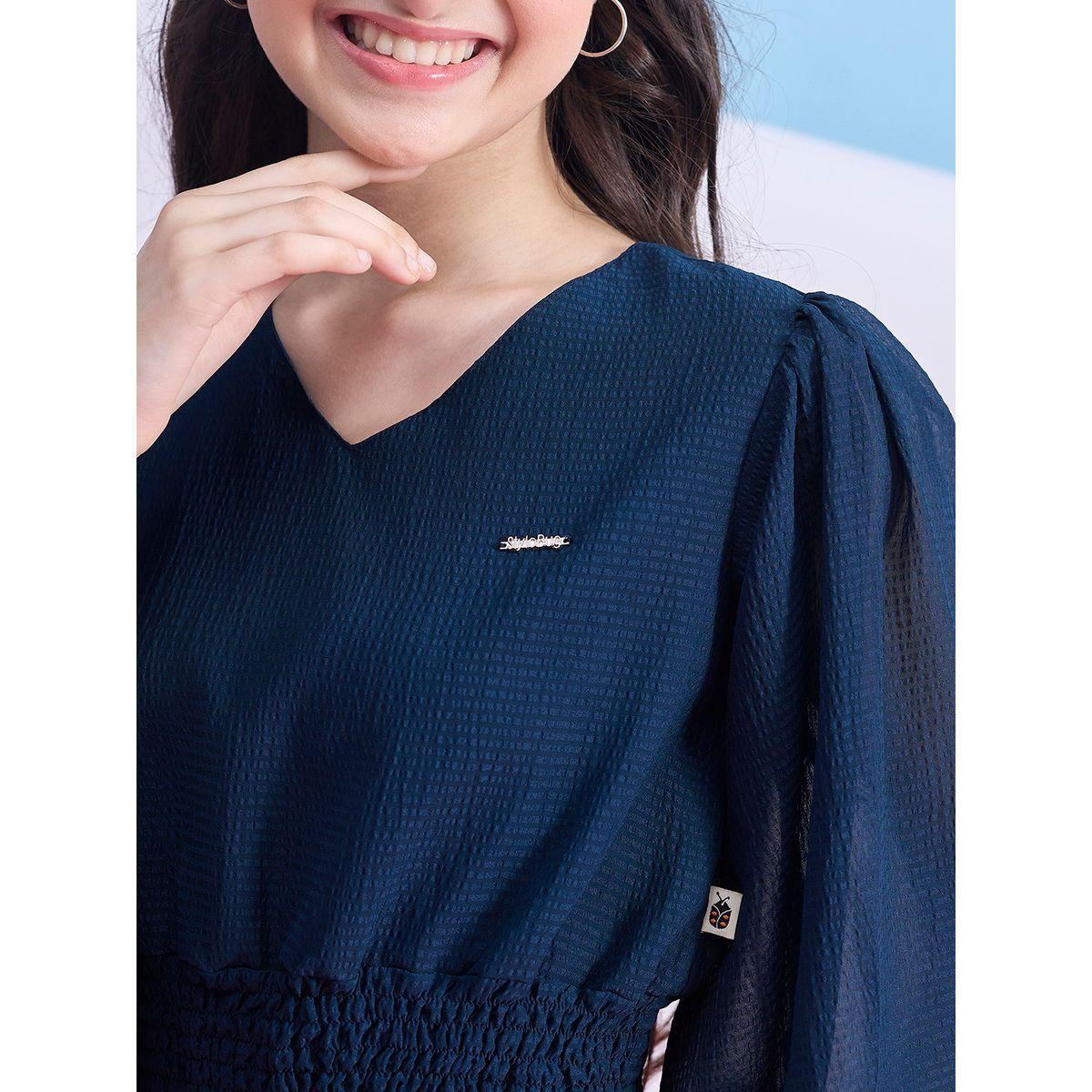 Stylo Bug Textured Flared Sleeves Top and Pants Set-girls-clothing-setsandcoords-image-5