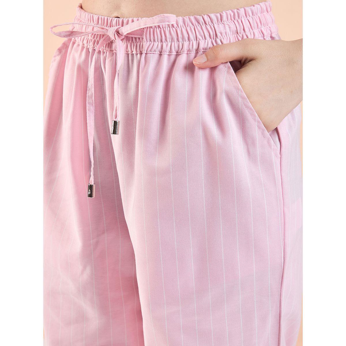 طقم من بنطال وبلوزة مخططة بياقة مربعة-girls-clothing-setsandcoords-image-7