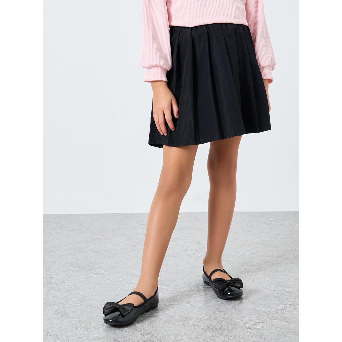 Styli Girls Pink Bow Detail Sweatshirt and Skirt Set-girls-clothing-setsandcoords-image-5