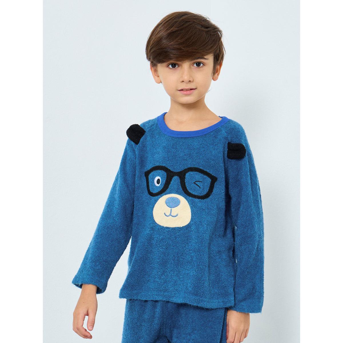 طقم من بنطال بيجاما وتيشيرت بتفاصيل دُب-boys-clothing-nightwear-image-2