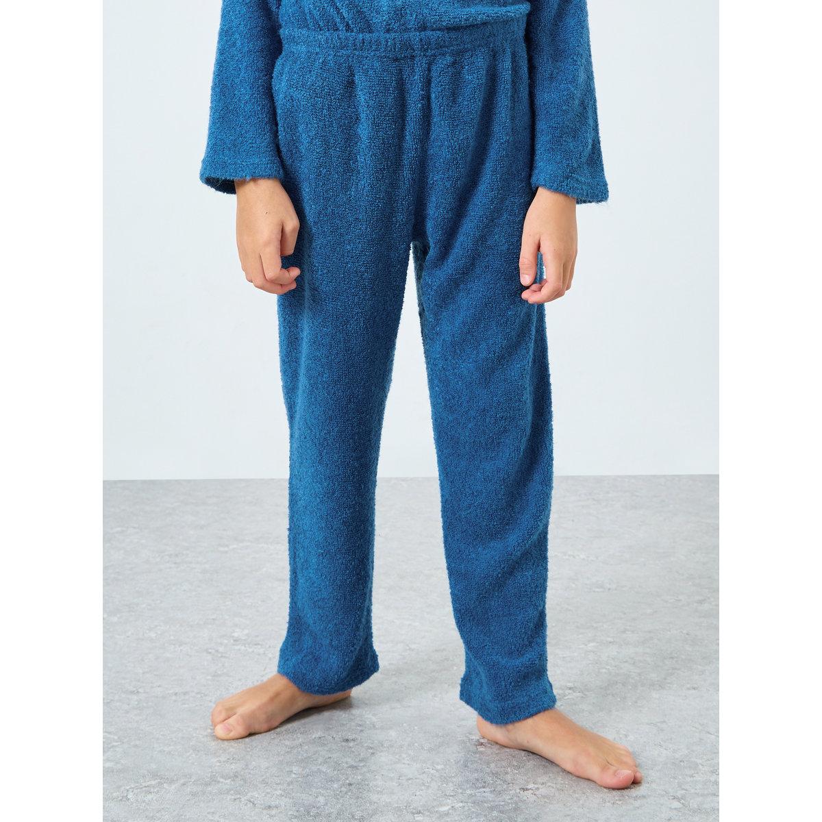 Styli Boys Bear Applique Fleece Top and Pyjama Set-boys-clothing-nightwear-image-4