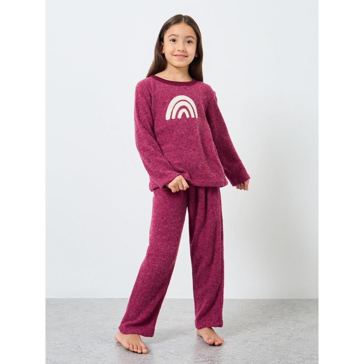 طقم من بنطال بيجاما وبلوزة بنسيج فليس-girls-clothing-nightwear-image-1