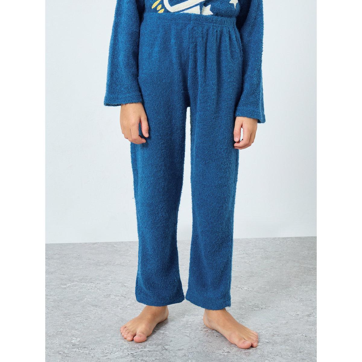 Styli Boys Star Space Applique Fleece Top and Pyjama Set-boys-clothing-nightwear-image-4