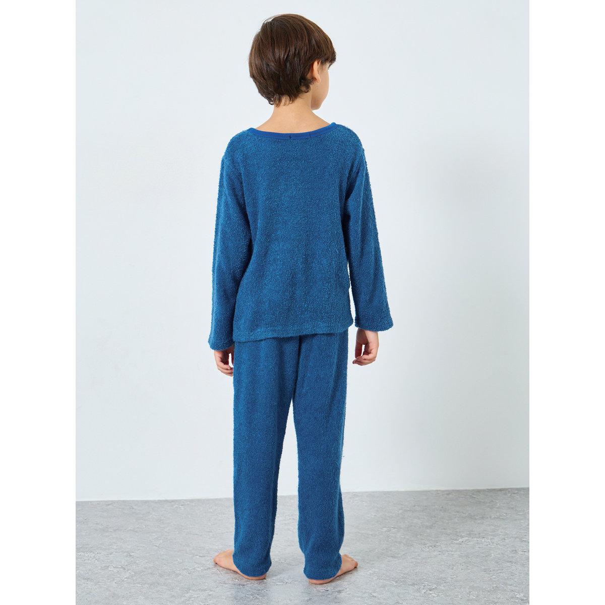 Styli Boys Star Space Applique Fleece Top and Pyjama Set-boys-clothing-nightwear-image-5