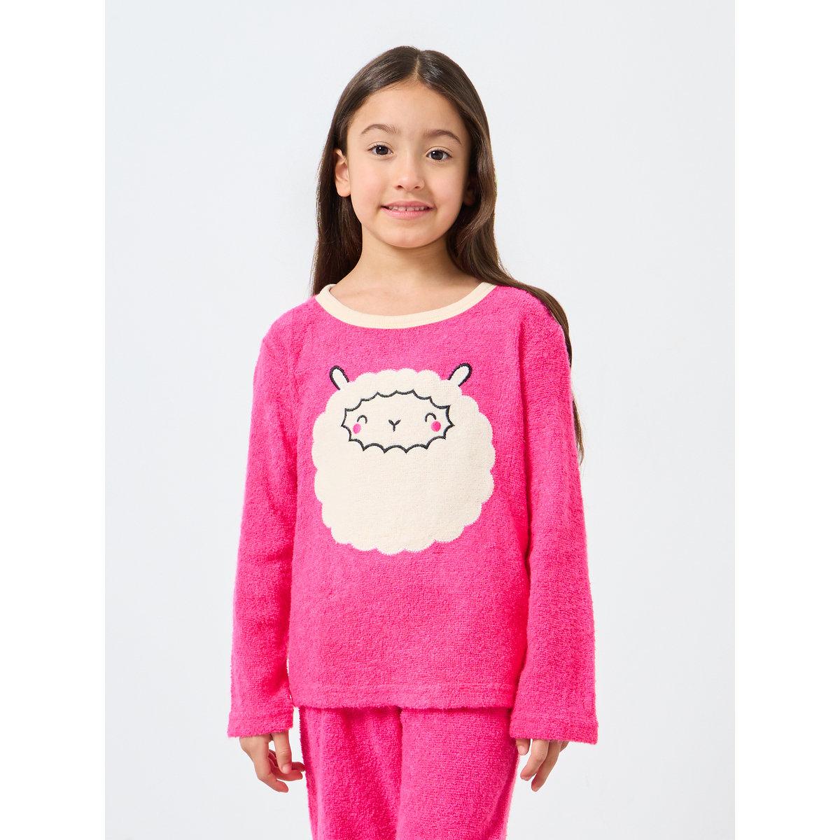 طقم من بنطال بيجاما وبلوزة بتفاصيل خروف-girls-clothing-nightwear-image-3