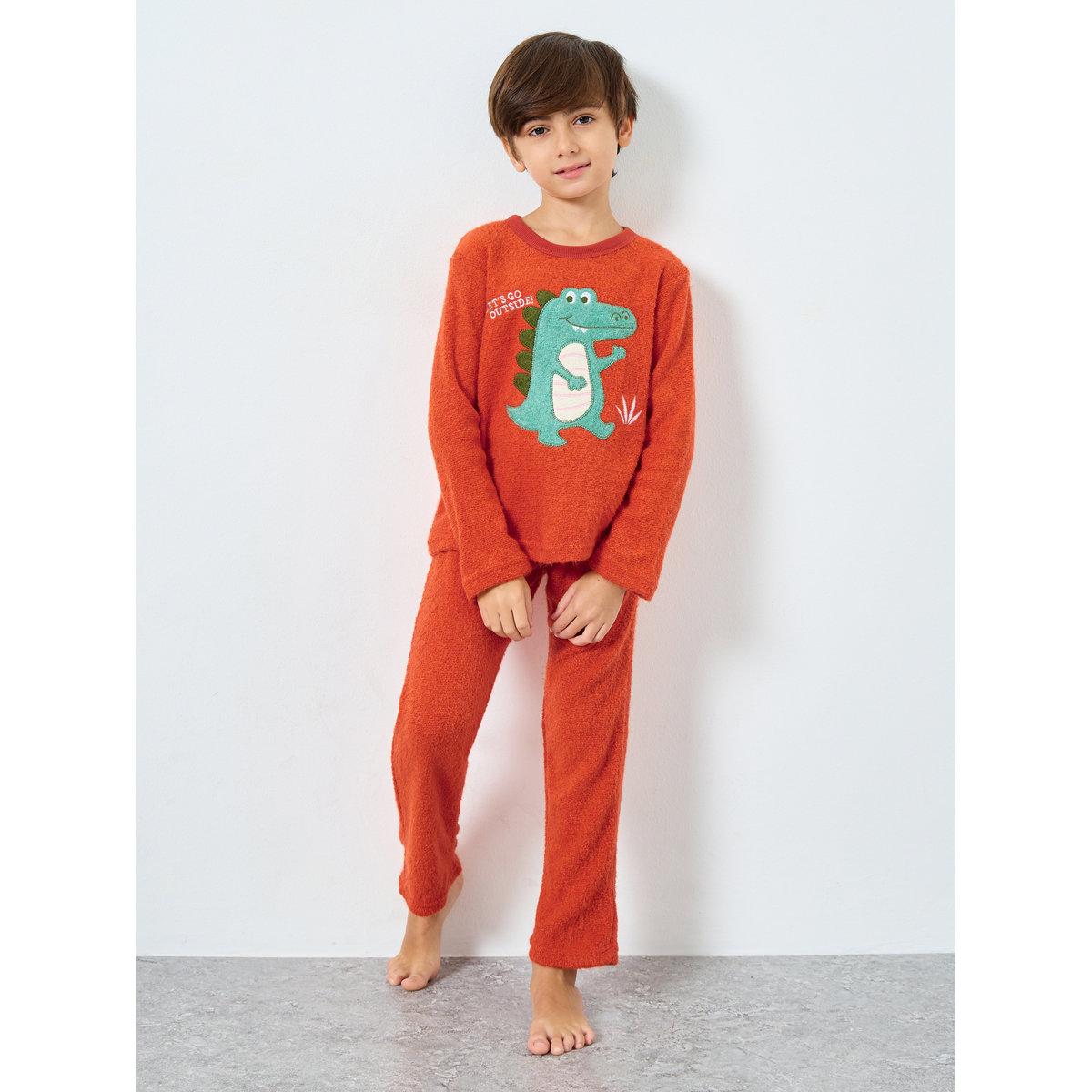 طقم من بنطال بيجاما وتيشيرت بتفاصيل ديناصور-boys-clothing-nightwear-image-2
