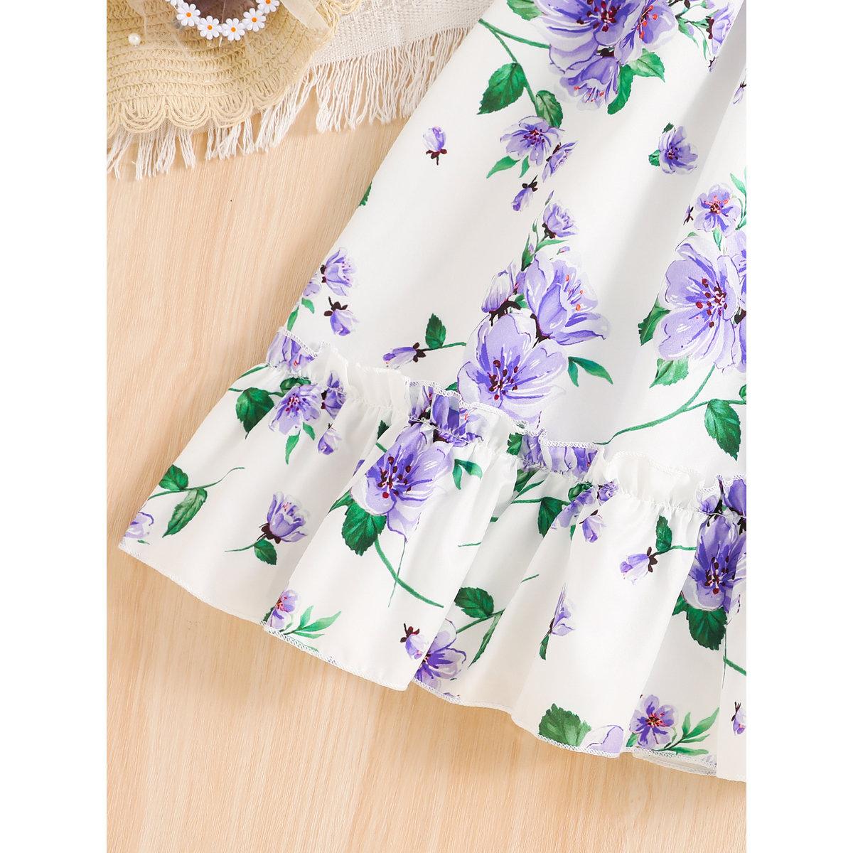 Take Two Girls White Floral Print Puff Sleeve Dress-girls-clothing-dressesandjumpsuits-image-6