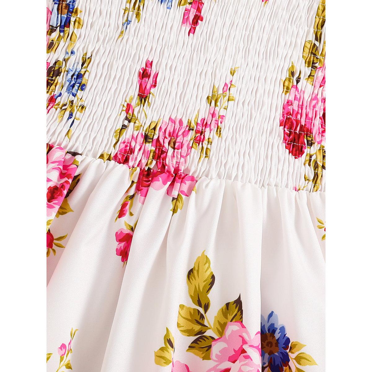 Take Two Girls White Floral Print Puff Sleeve Dress-girls-clothing-dressesandjumpsuits-image-5